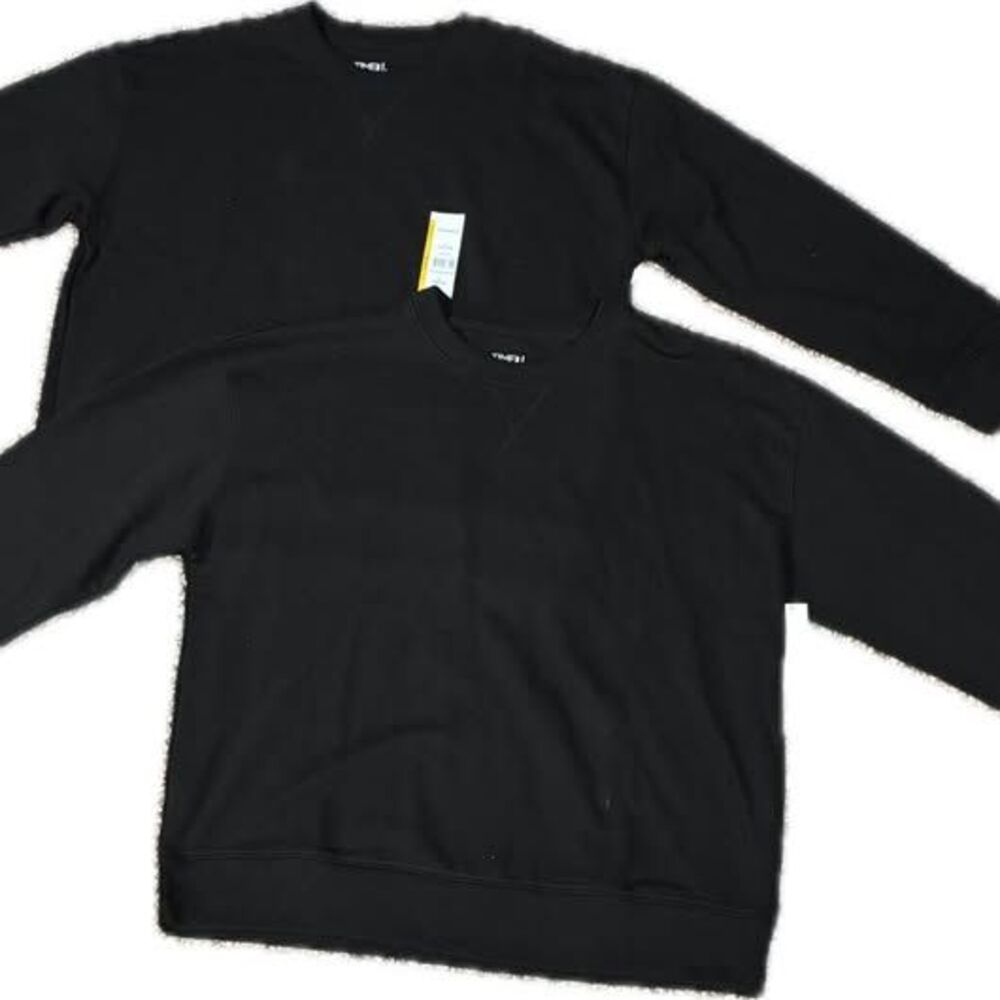 Time and Tru 2-Pack Relaxed Fit Black Sweatshirts L (12-14)